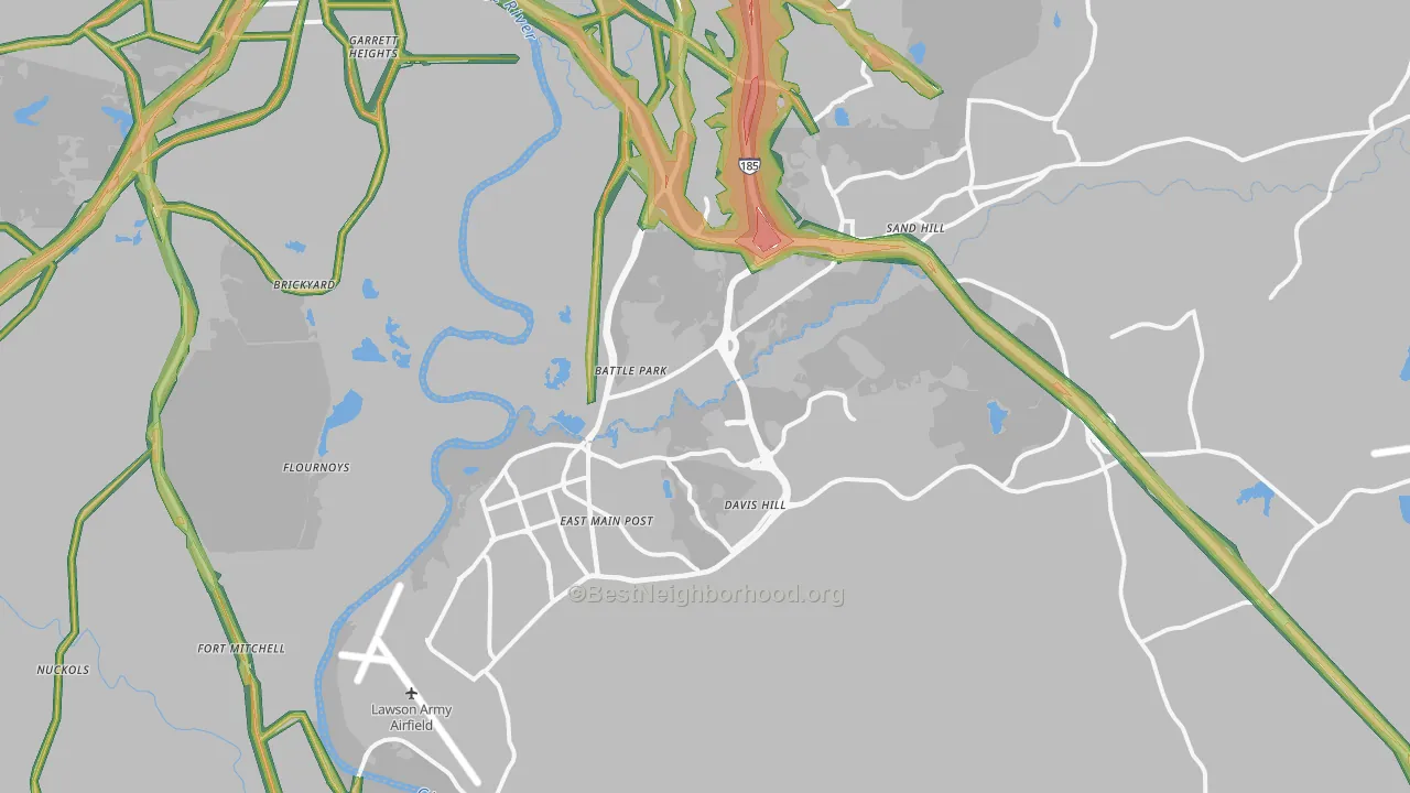 31905, GA Map of Noise Levels in 31905