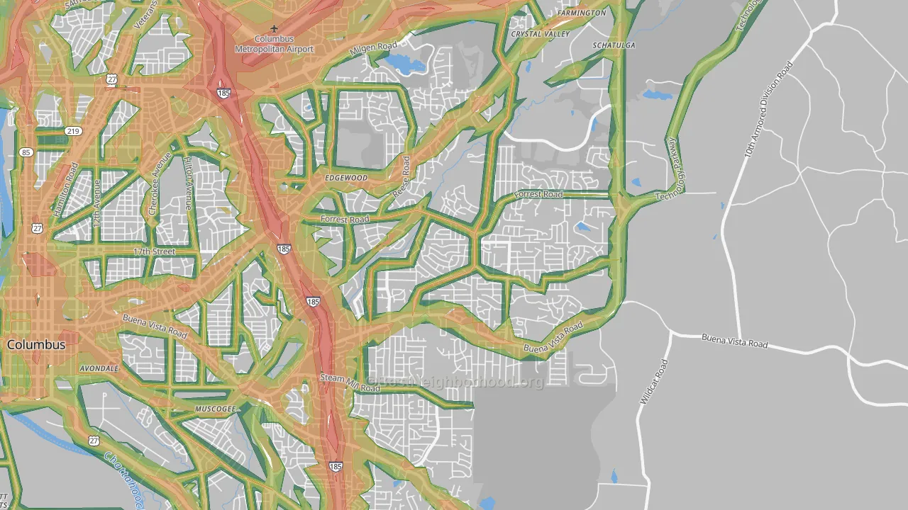 31907, GA Map of Noise Levels in 31907