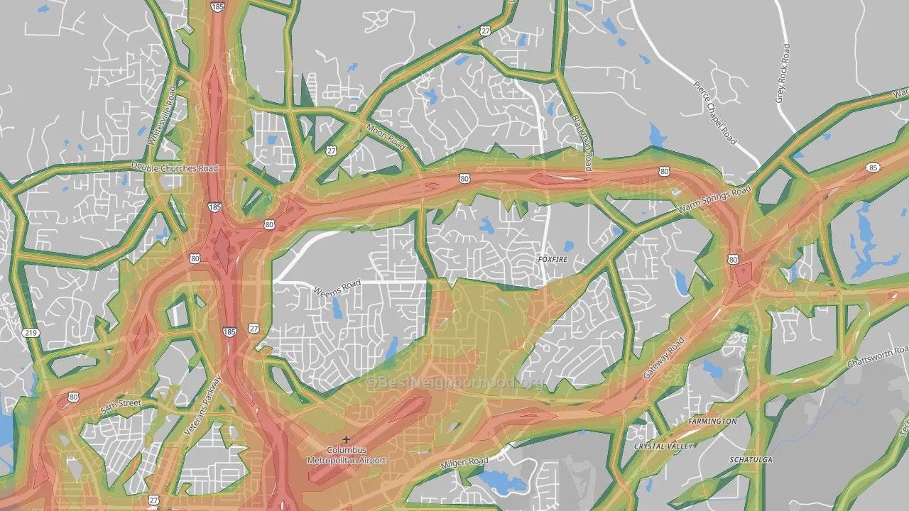 31909, GA Map of Noise Levels in 31909
