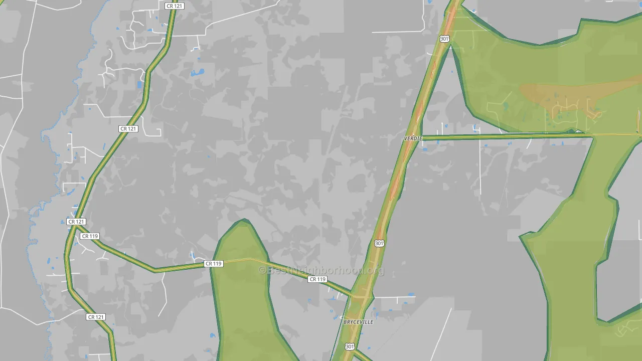 32009, FL Map of Noise Levels in 32009