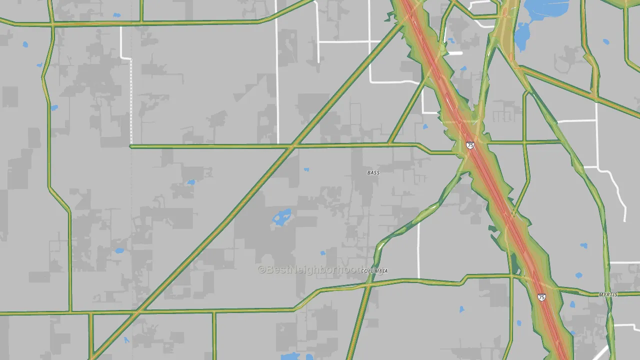 32024, FL Map of Noise Levels in 32024