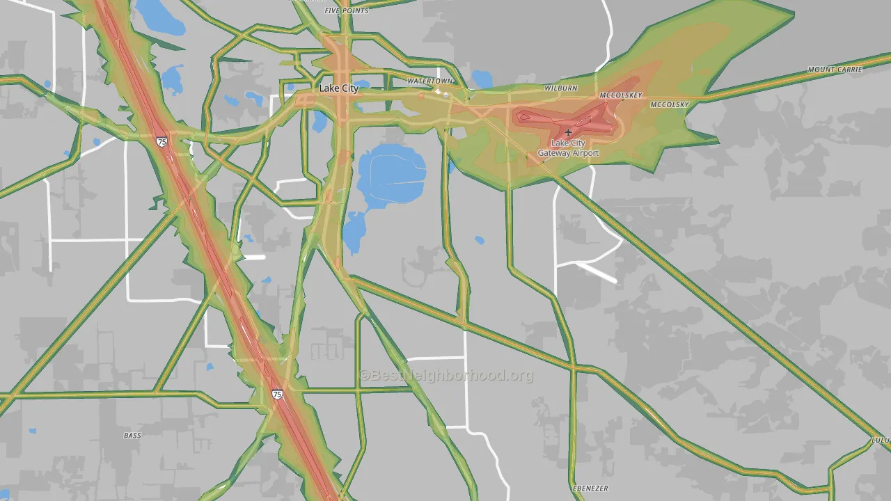 32025, FL Map of Noise Levels in 32025