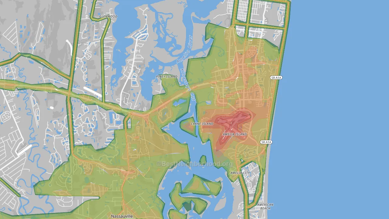 32034, FL Map of Noise Levels in 32034