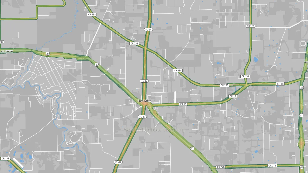 32038, FL Map of Noise Levels in 32038
