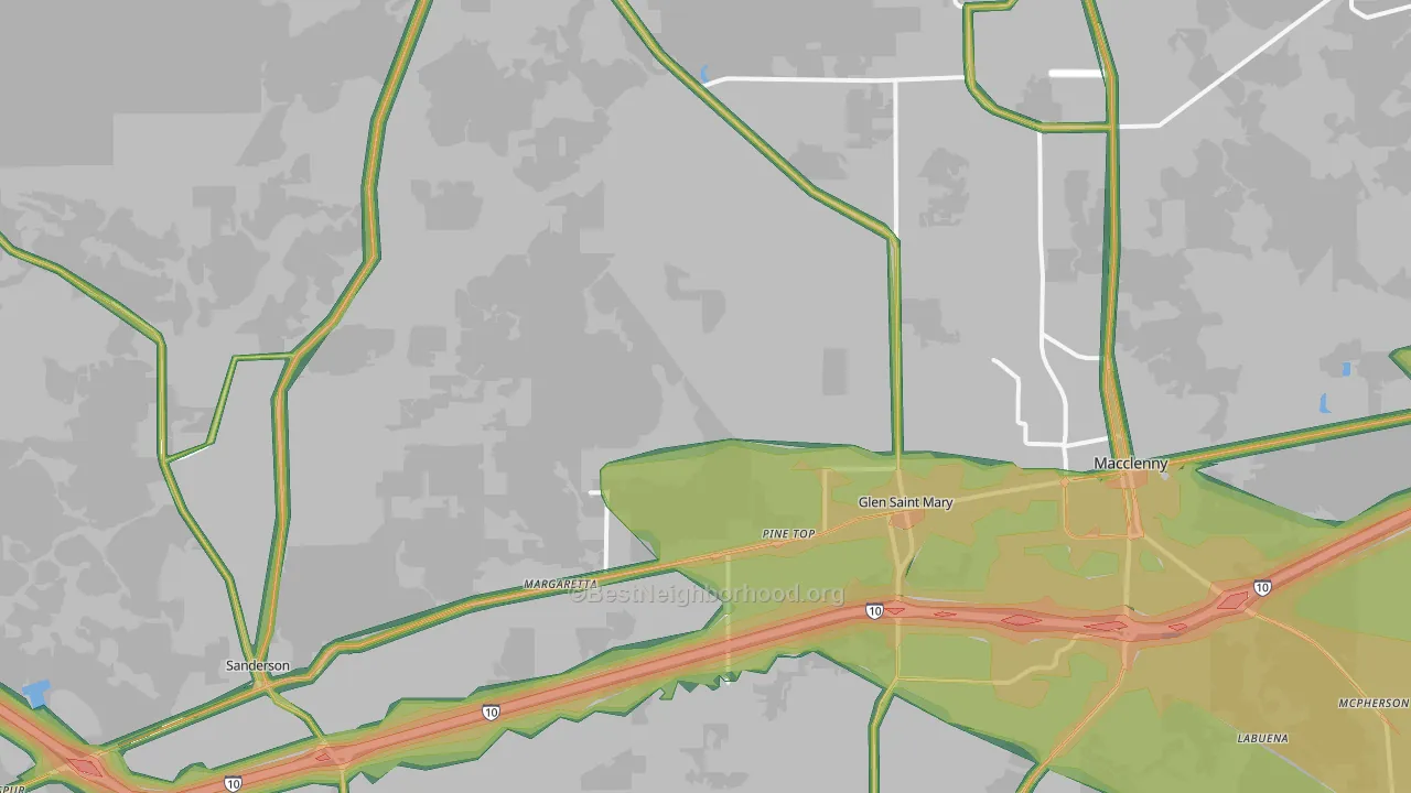 32040, FL Map of Noise Levels in 32040