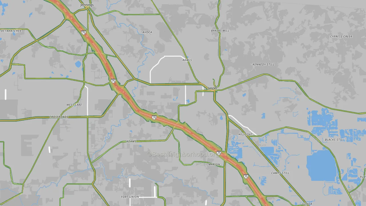32052, FL Map of Noise Levels in 32052
