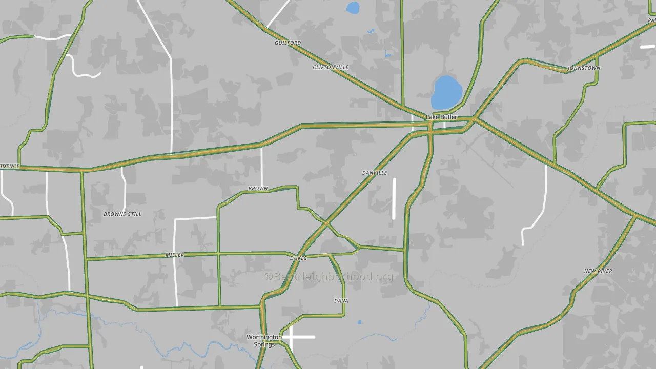 32054, FL Map of Noise Levels in 32054