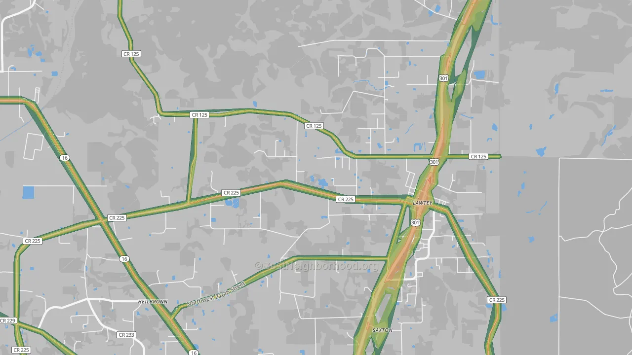 32058, FL Map of Noise Levels in 32058