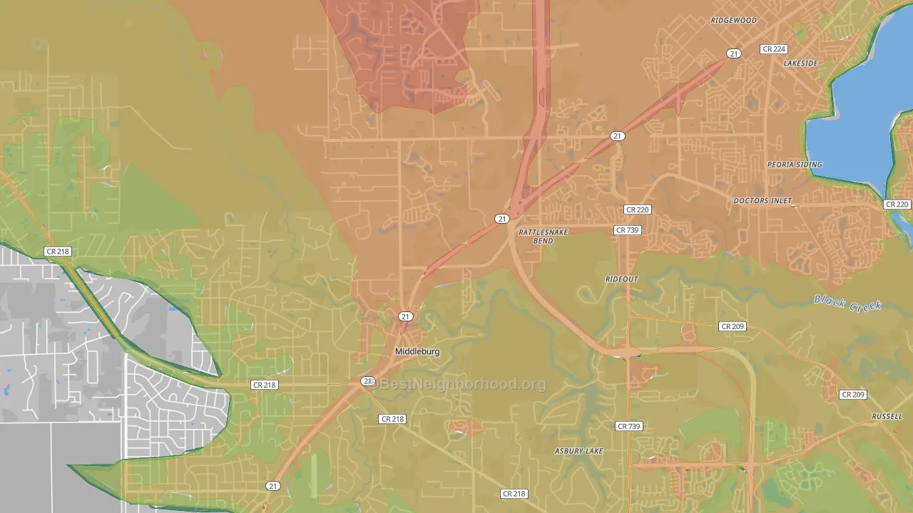 32068, FL Map of Noise Levels in 32068