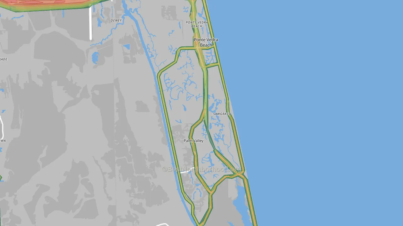 32082, FL Map of Noise Levels in 32082