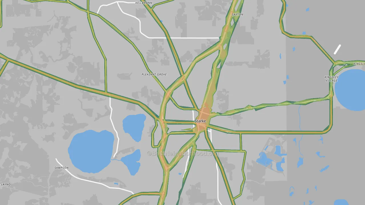 32091, FL Map of Noise Levels in 32091