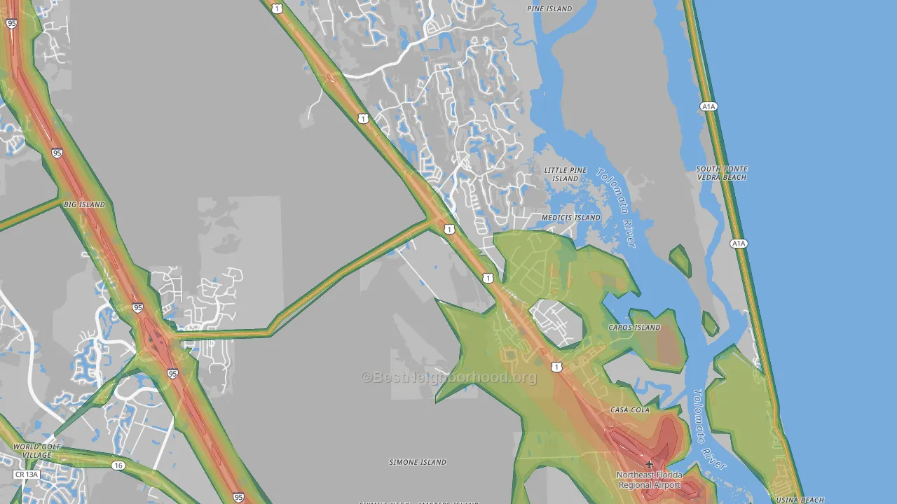 32095, FL Map of Noise Levels in 32095