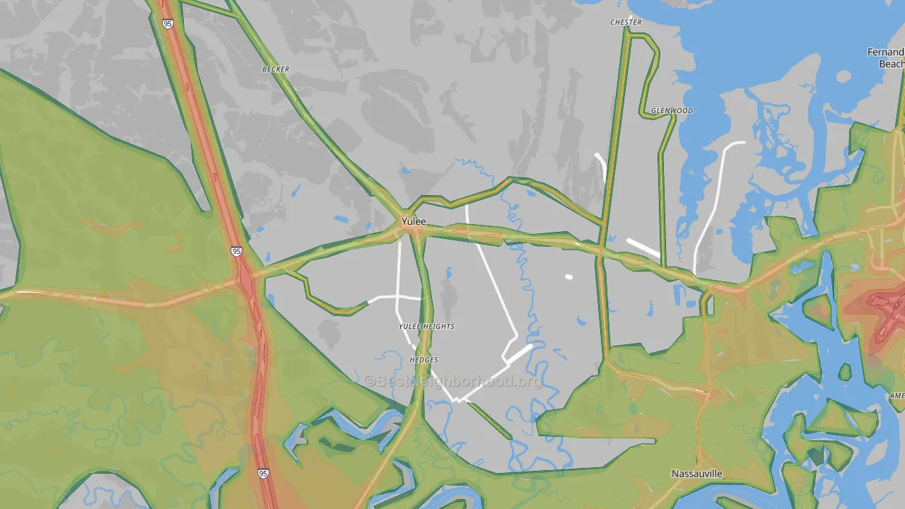 32097, FL Map of Noise Levels in 32097