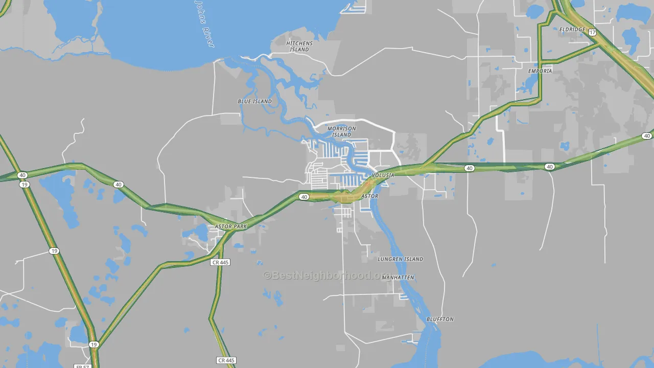 32102, FL Map of Noise Levels in 32102
