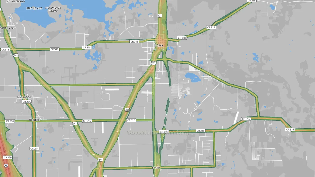 32113, FL Map of Noise Levels in 32113