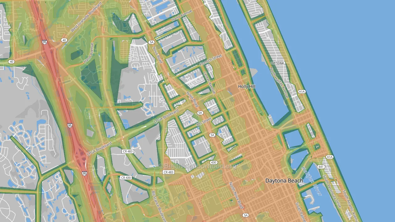 32117, FL Map of Noise Levels in 32117