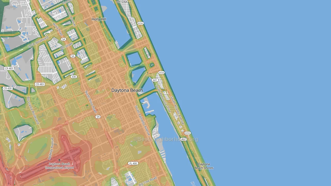 32118, FL Map of Noise Levels in 32118