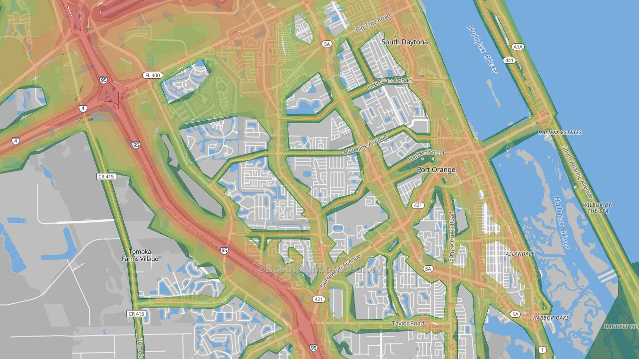 32129, FL Map of Noise Levels in 32129
