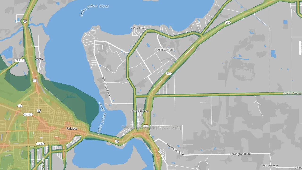 32131, FL Map of Noise Levels in 32131