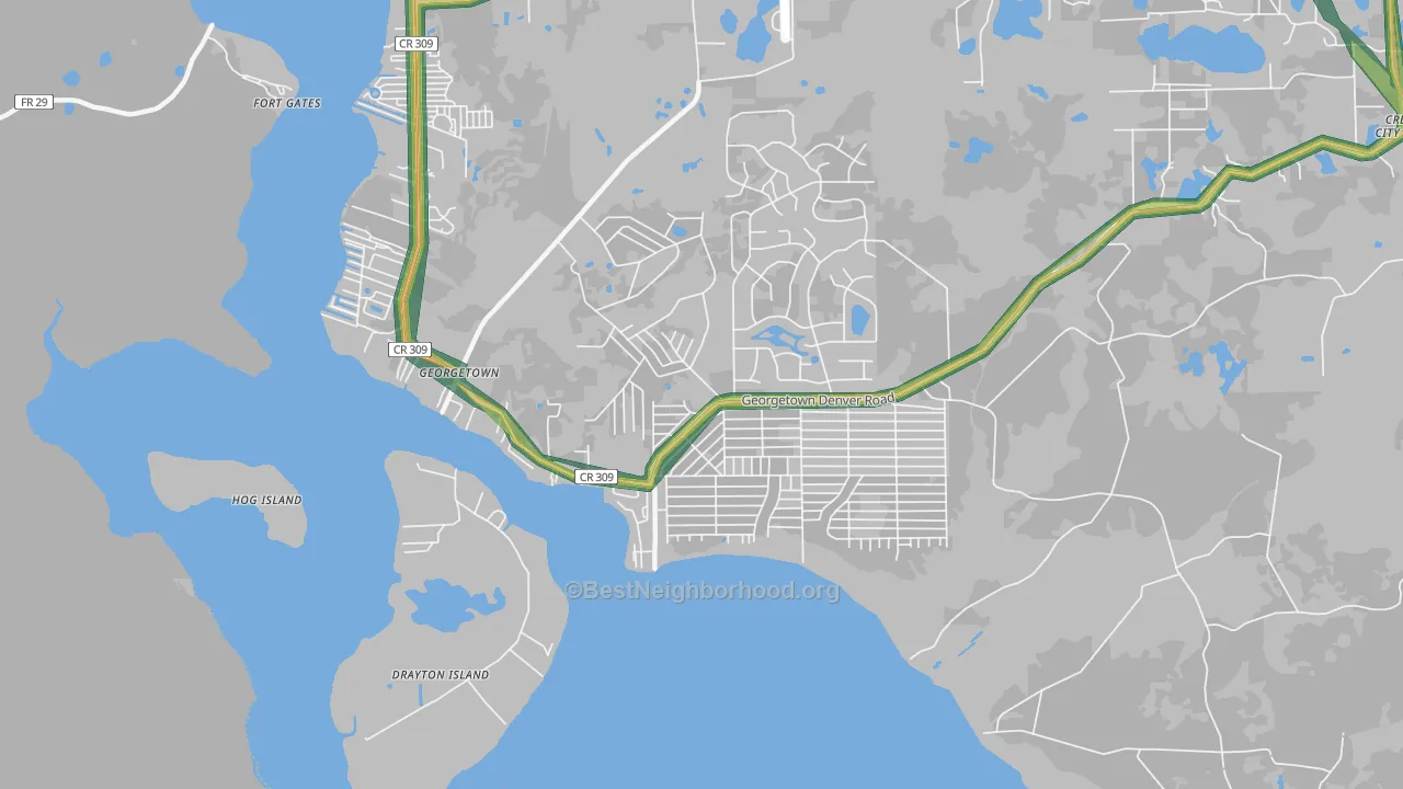 32139, FL Map of Noise Levels in 32139