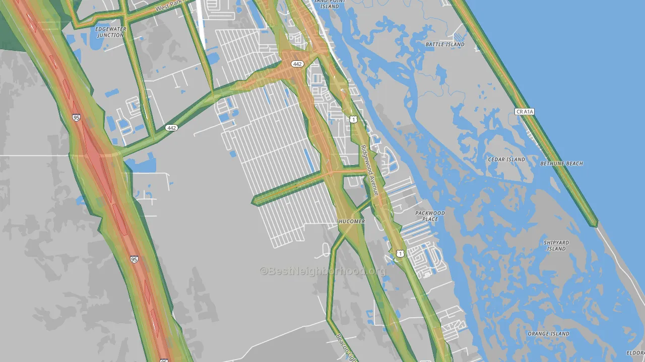 32141, FL Map of Noise Levels in 32141