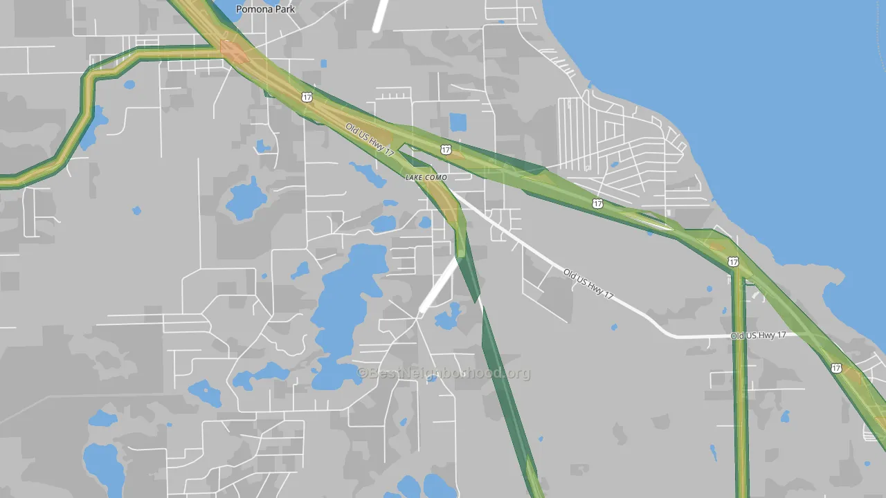 32157, FL Map of Noise Levels in 32157