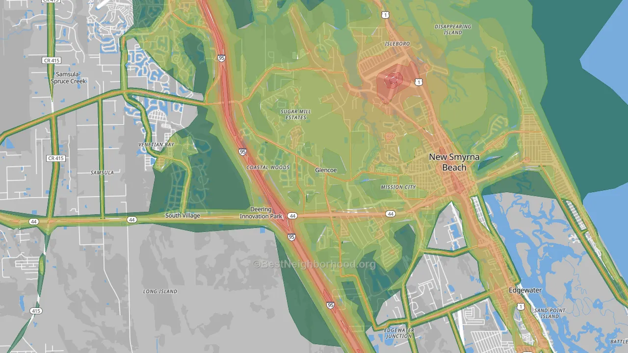 32168, FL Map of Noise Levels in 32168