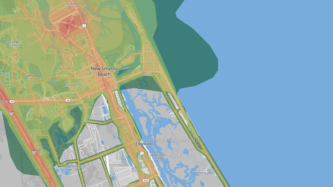 32169, FL Map of Noise Levels in 32169