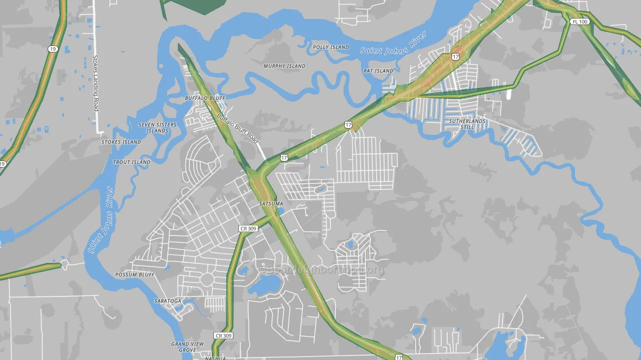 32189, FL Map of Noise Levels in 32189