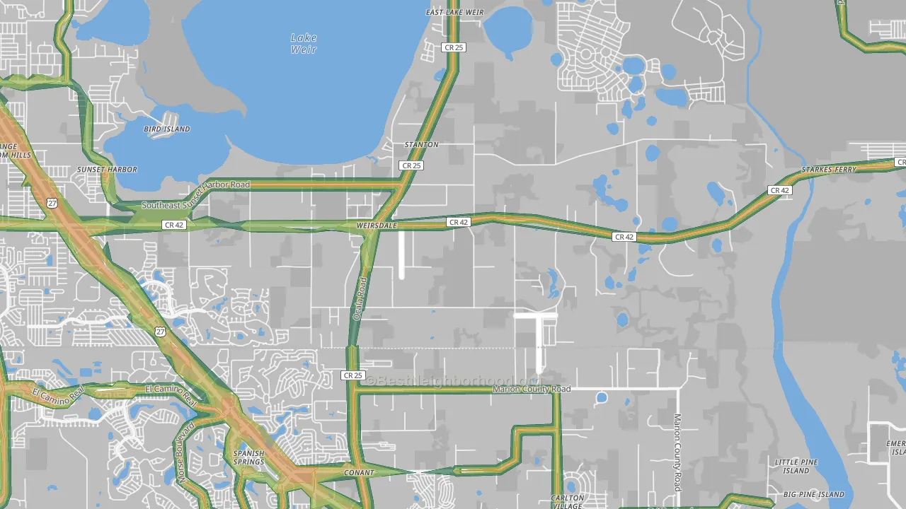32195, FL Map of Noise Levels in 32195
