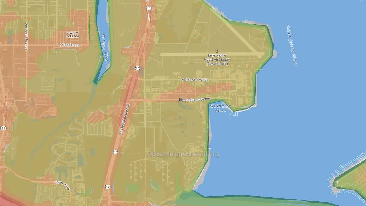 32212, FL Map of Noise Levels in 32212