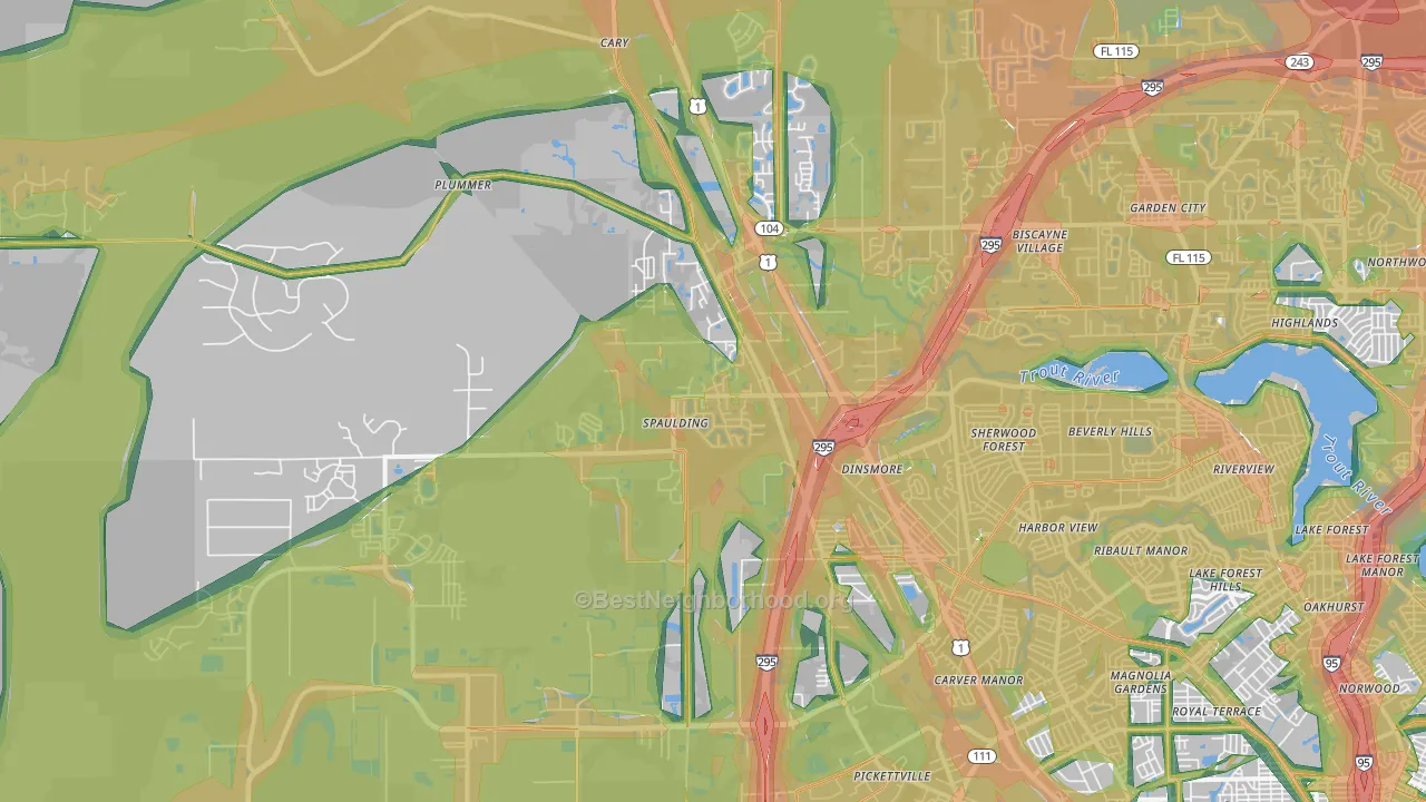 32219, FL Map of Noise Levels in 32219