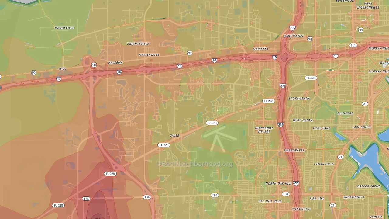 32221, FL Map of Noise Levels in 32221