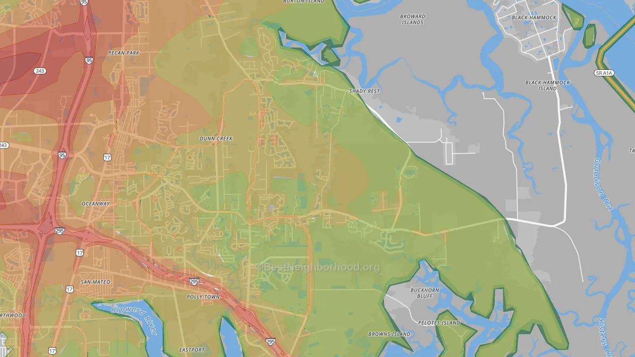 32226, FL Map of Noise Levels in 32226