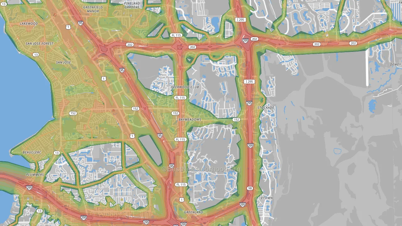 32256, FL Map of Noise Levels in 32256