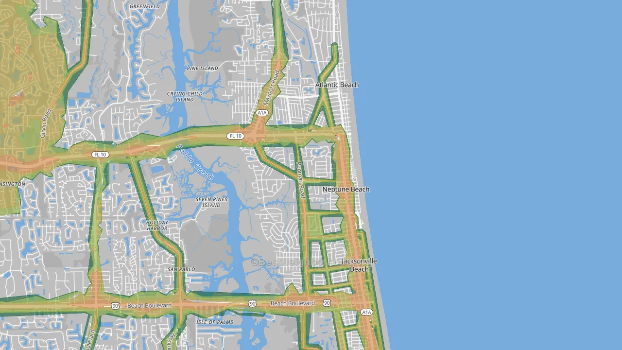 32266, FL Map of Noise Levels in 32266
