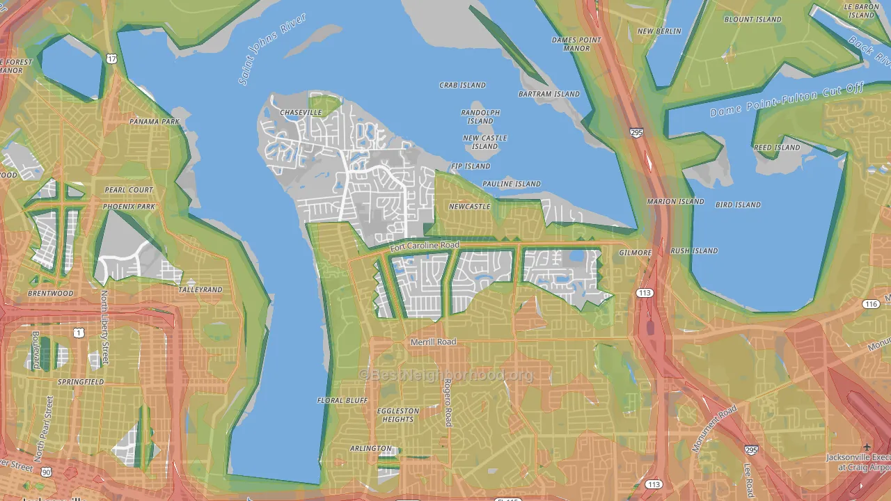 32277, FL Map of Noise Levels in 32277
