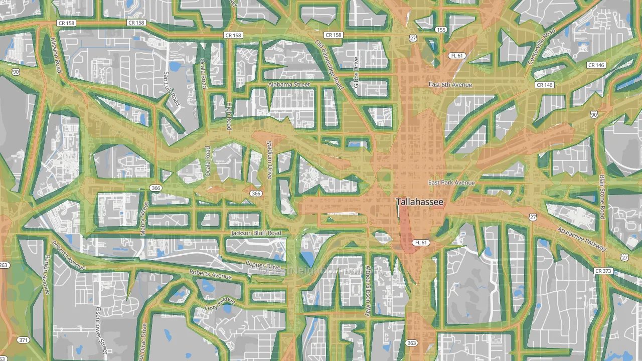32306, FL Map of Noise Levels in 32306