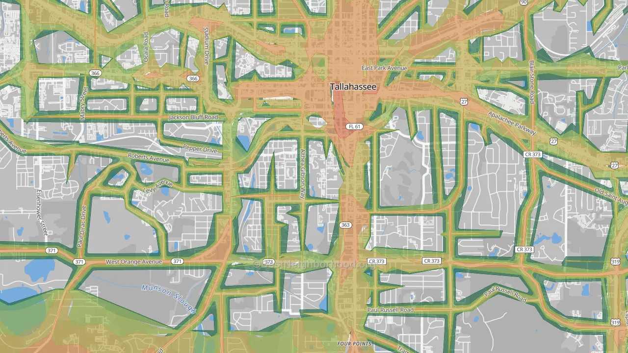 32307, FL Map of Noise Levels in 32307