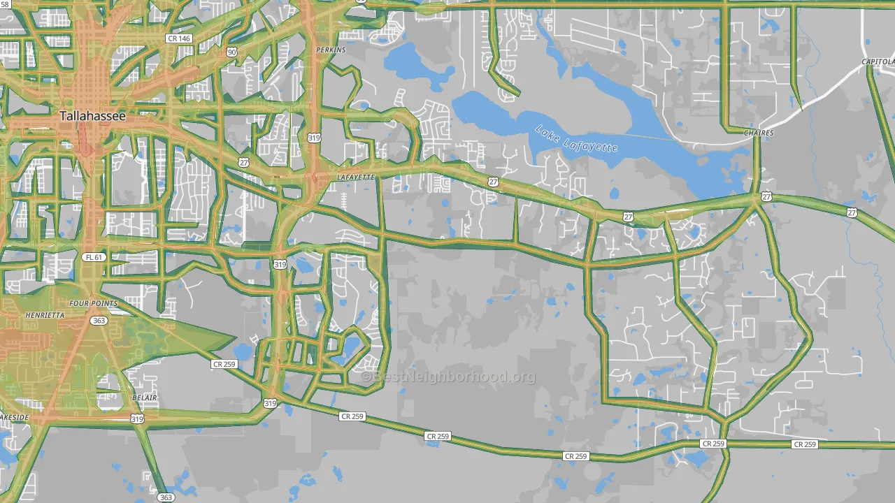 32311, FL Map of Noise Levels in 32311