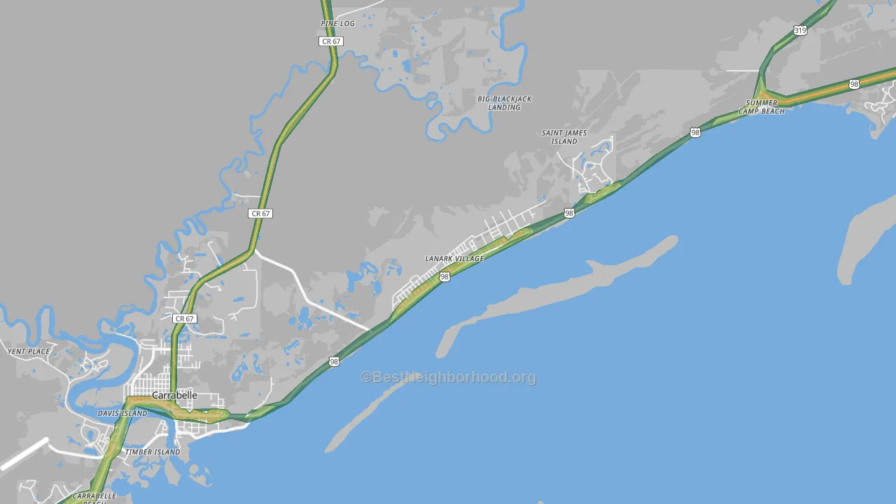32323, FL Map of Noise Levels in 32323