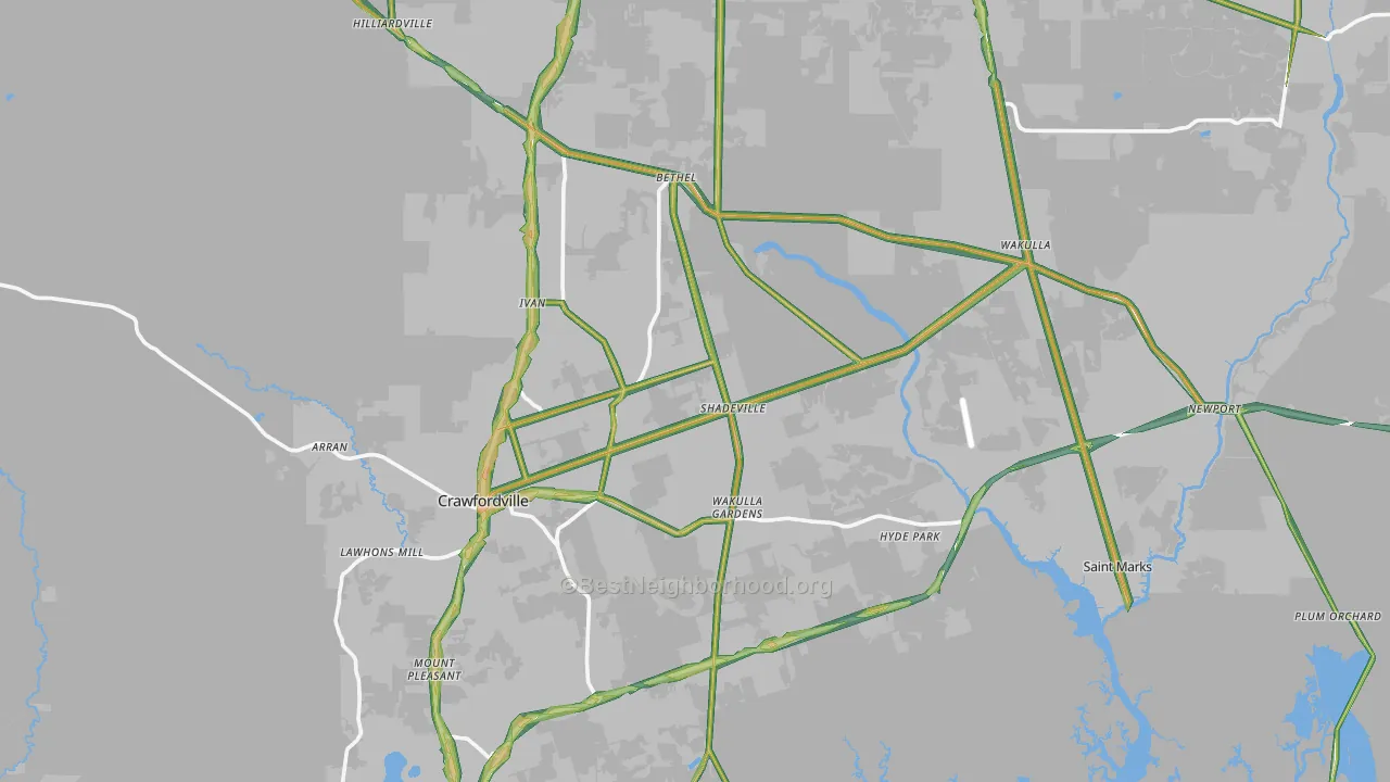32327, FL Map of Noise Levels in 32327