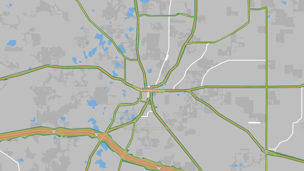 32340, FL Map of Noise Levels in 32340