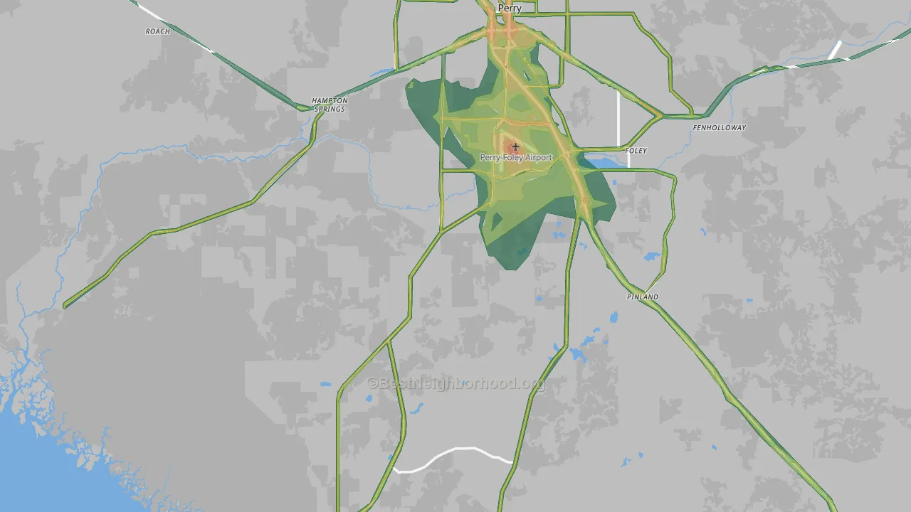 32348, FL Map of Noise Levels in 32348