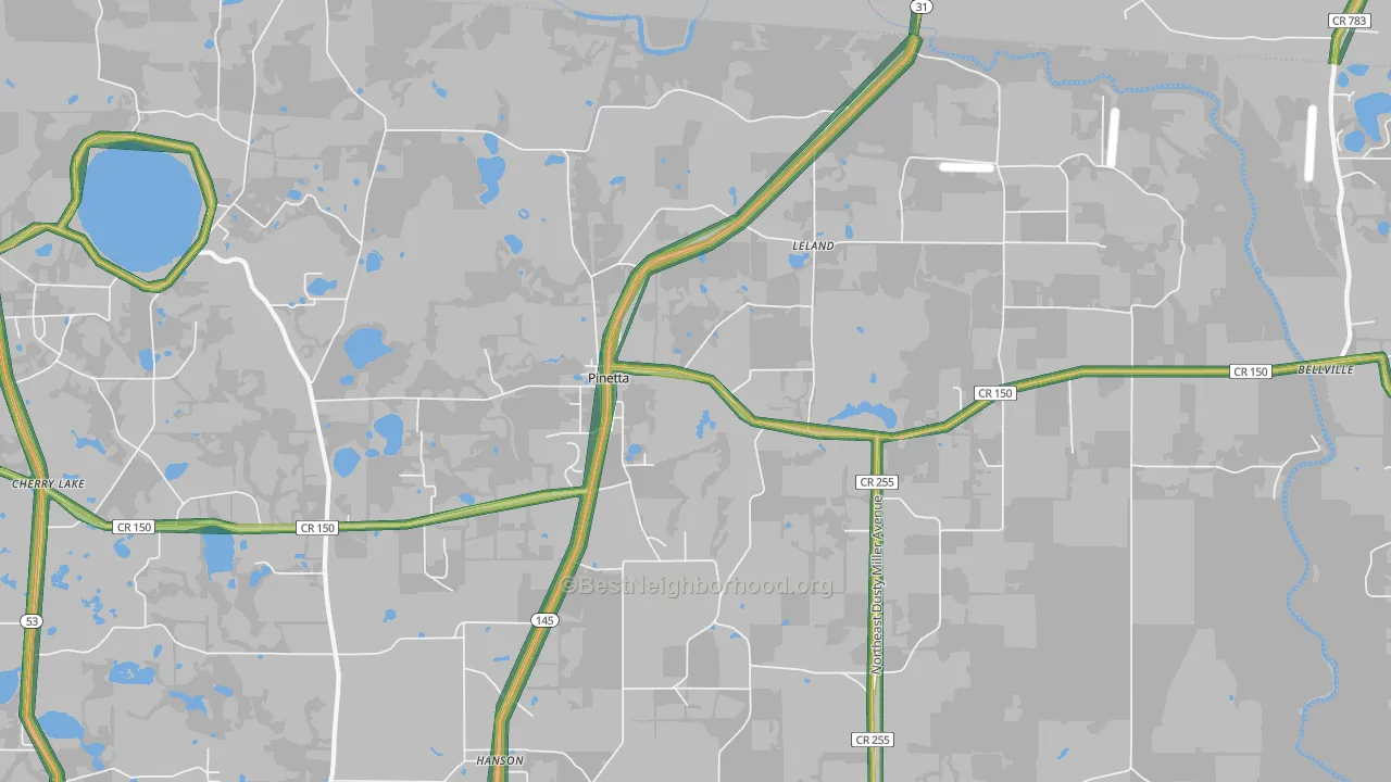 32350, FL Map of Noise Levels in 32350