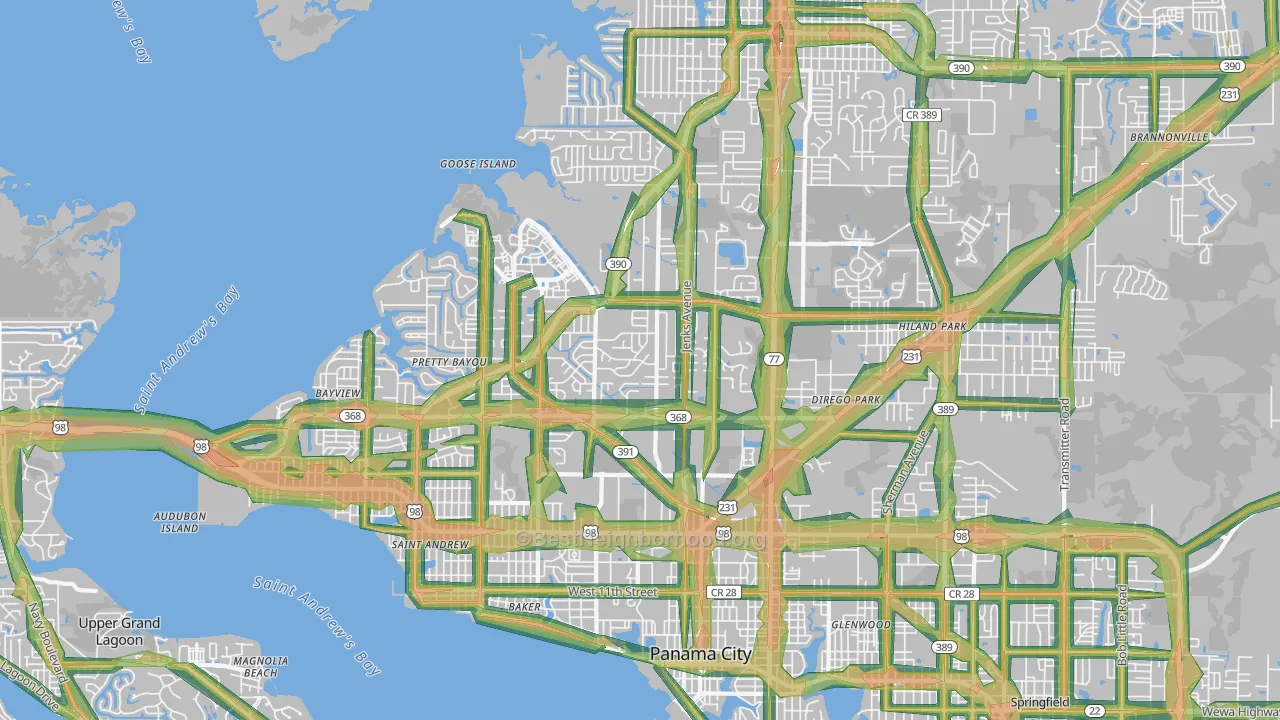 32405, FL Map of Noise Levels in 32405