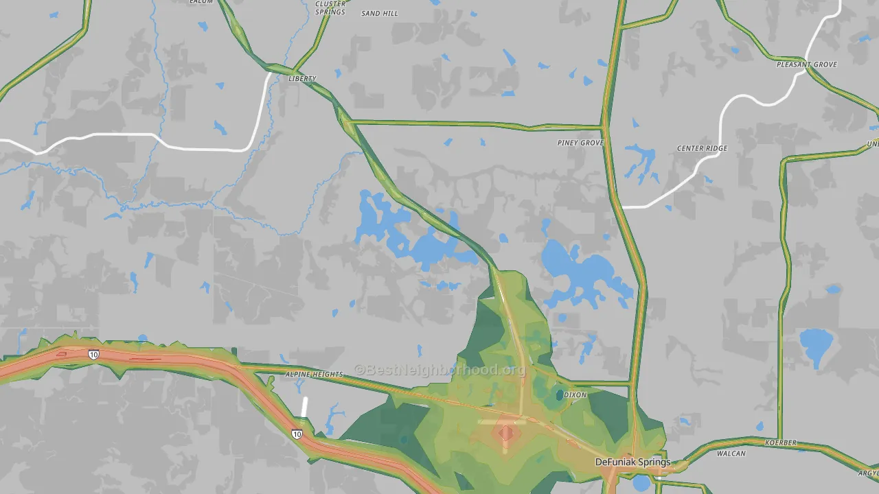 32433, FL Map of Noise Levels in 32433