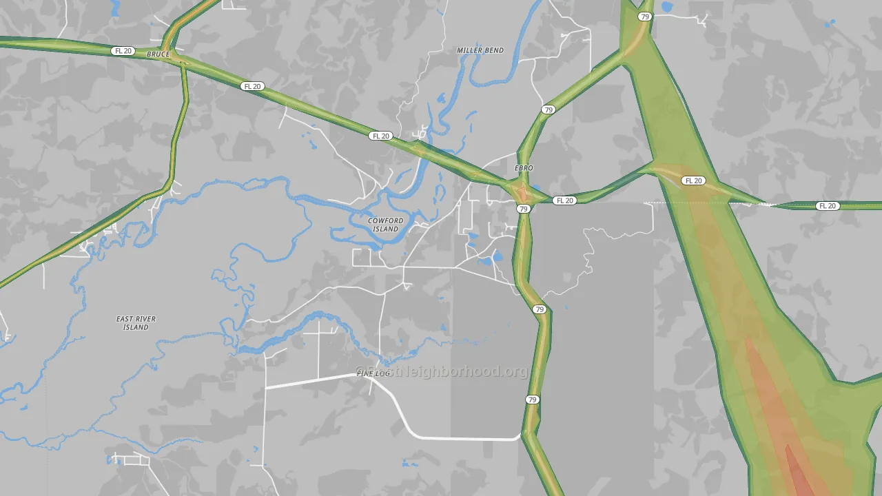 32437, FL Map of Noise Levels in 32437
