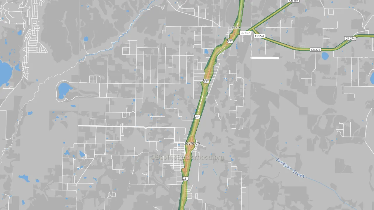 32438, FL Map of Noise Levels in 32438