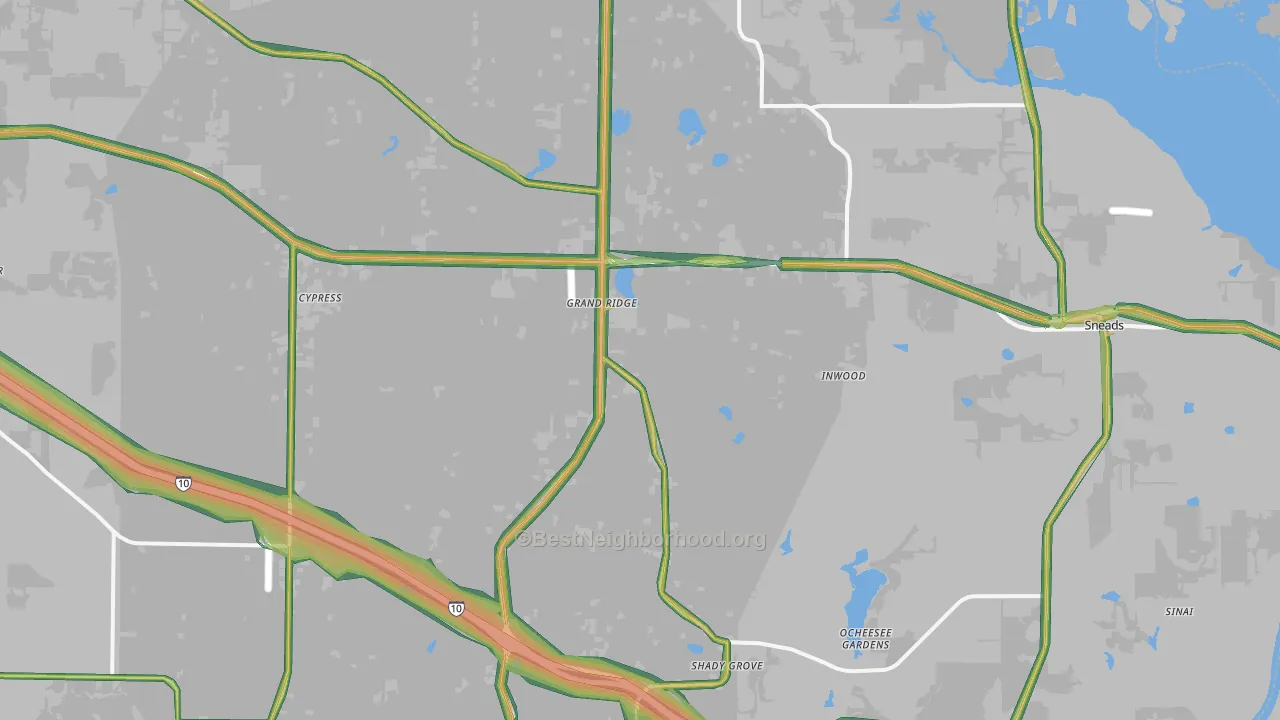 32442, FL Map of Noise Levels in 32442